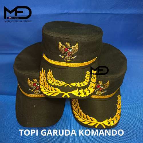 Topi komando garuda hitam,free nama