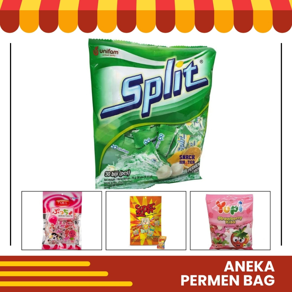 

Permen Loli Split Rasa Lemon Soda Asam Segar 100gr Yuppi Hati Love Strawberry Berat 120gr Jadoel Bag