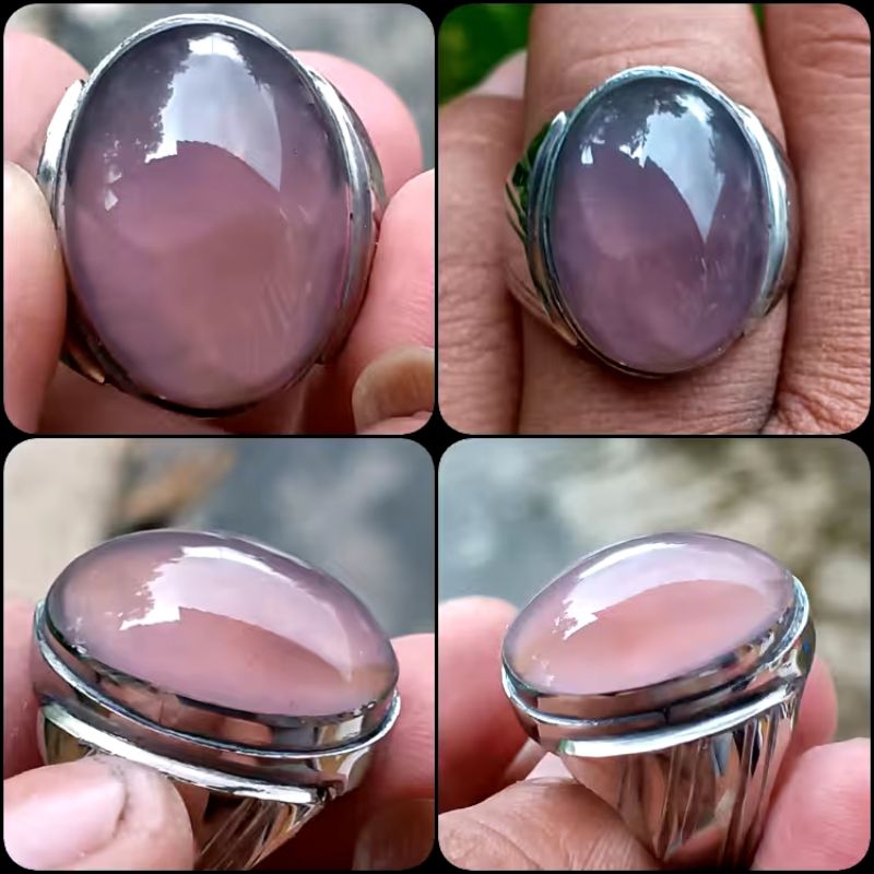 

Natural Anggur Ungu Obi Kelo - Purplish Chalcedony - NTD