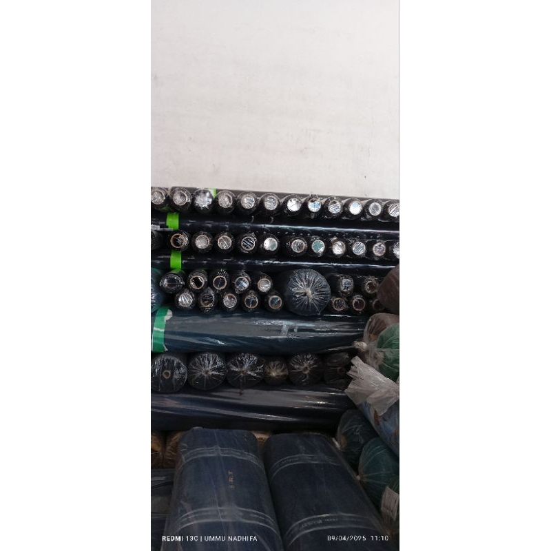 (Roll) Kain Sifon Jetblack plat hijau