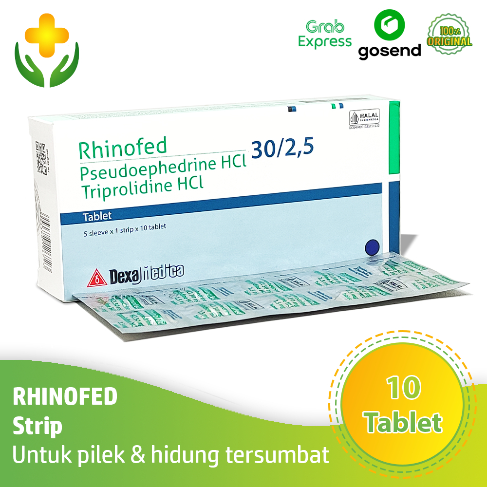 Rhinofed 30 mg/2.5mg 1 Strip 10 Tablet - Obat Pilek Hidung Tersumbat