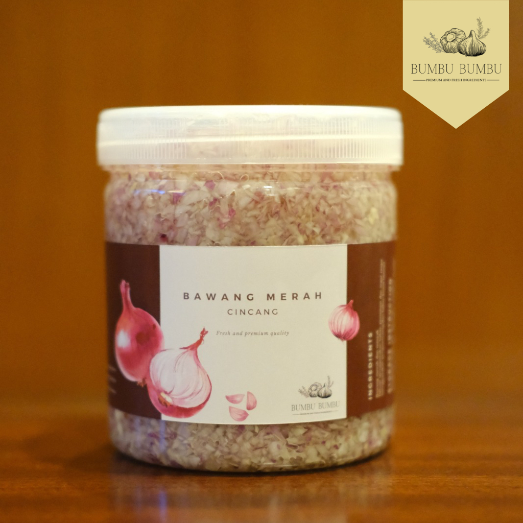 

Bawang merah cincang dengan minyak - minced shallots - bumbu masak instan bawang cincang praktis