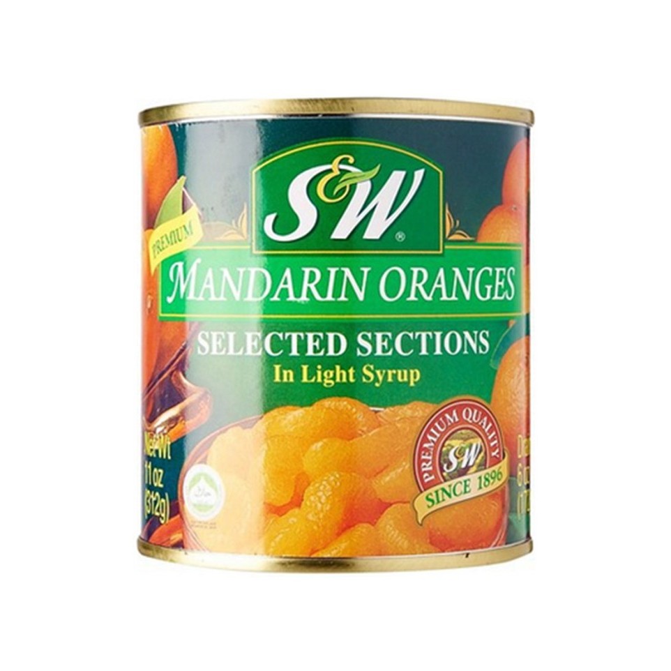 

S&W Mandarin Oranges in Light Syrup 312gr jeruk iris dalam kaleng