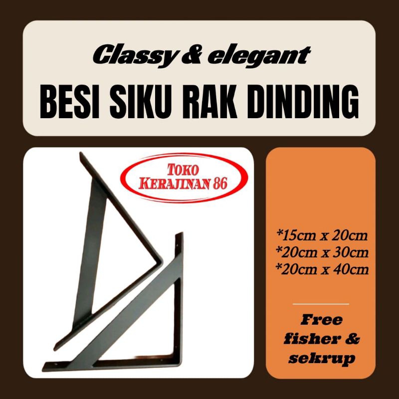 Siku penyangga rak dinding besi strip plat