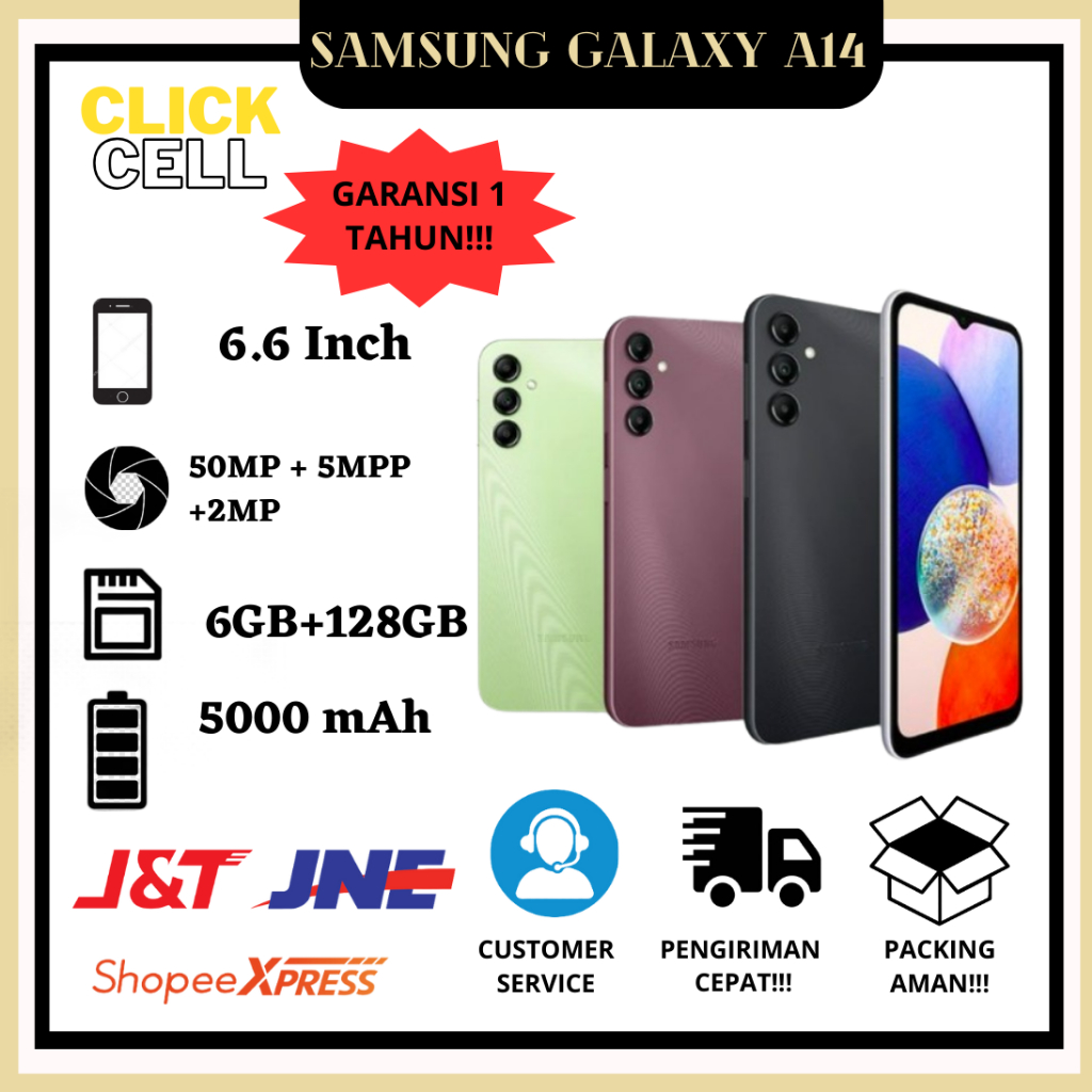 SAMSUNG GALAXSI A14 RAM 8/256 GB PULLSET BERGARANSI 1 TAHUN
