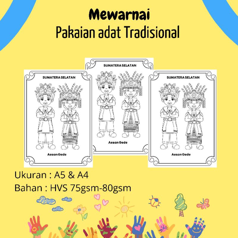 

Lembar Sketsa Mewarnai Pakaian Adat Tradisional