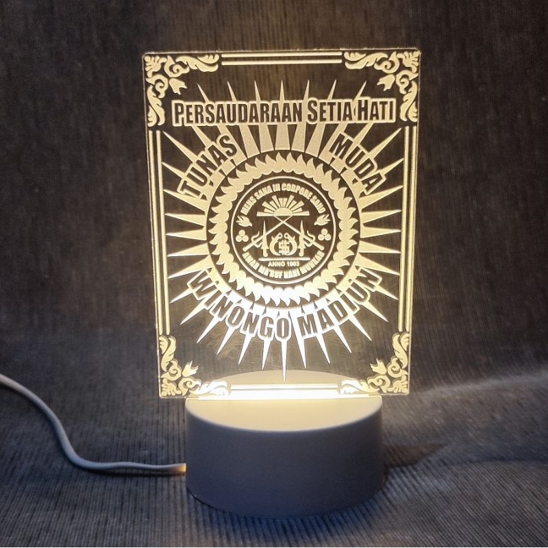 Lampu PSHW akrilik Lampu Tidur Hias LED 3D Acrylic Transparant Kaca Bening Pajangan Hiasan Custom Ac