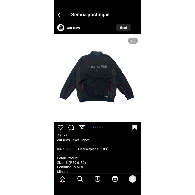 Jaket Tigora Jaket Windbreaker