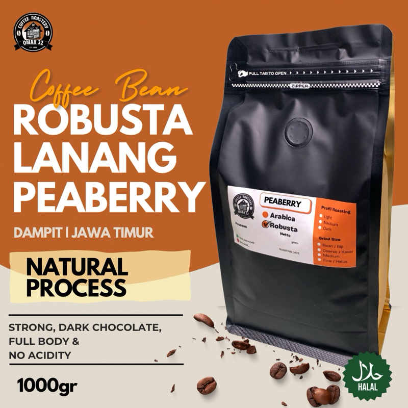 

Kopi Robusta Lanang Peaberry Dampit Original 1000gr | Robusta Lanang Peaberry Dampit Original 1000gr
