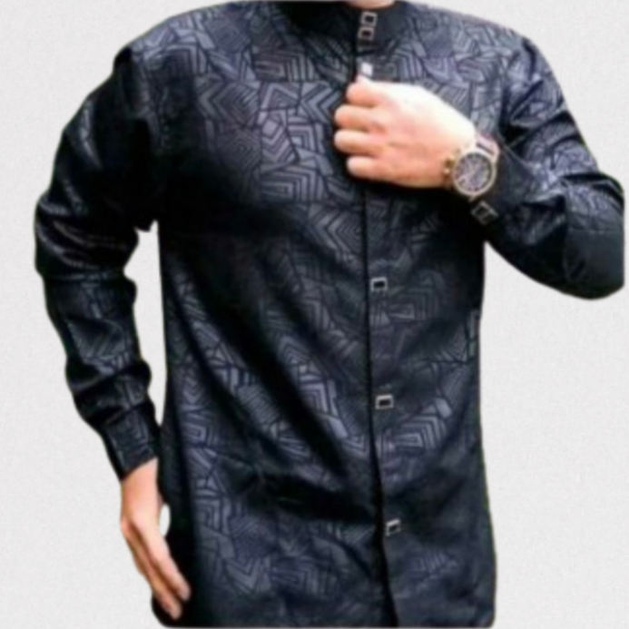 KEMEJA KEMKO SULTAN EMBOS PUTIH BAJU KOKO MOTIF TERBARU LENGAN PANJANG