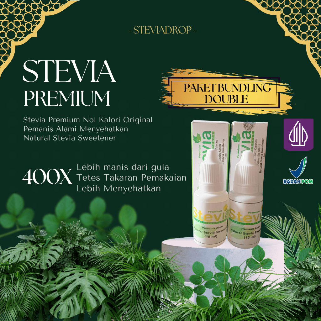 

(PAKET BUNDLING 2) STEVIA PREMIUM CAIR 15ML ORGANIK PEMANIS ALAMI