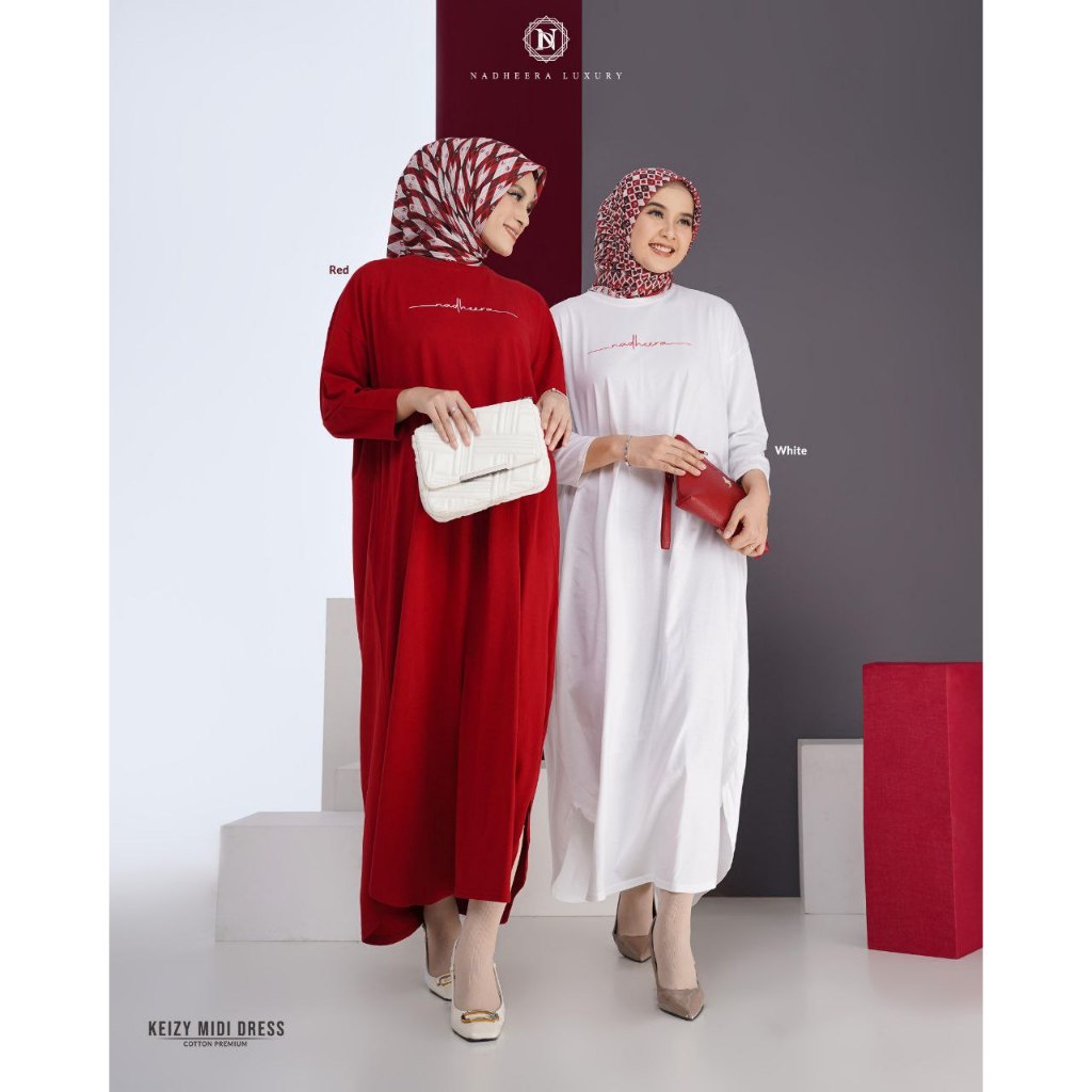 DRESS MIDI PROMO // KEIZY MIDI DRESS NADHEERA LUXURY TERBARU // DRESS MIDI NADHEERA LUXURY TERBARU /