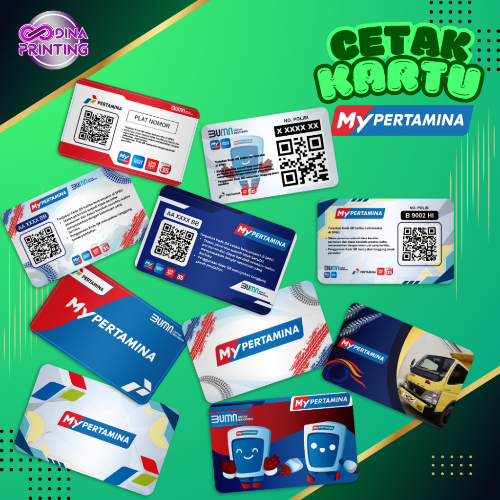 

Cetak kartu barcode my pertamina bahan pvc tebal