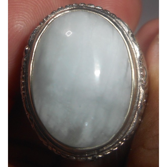 cincin akik aquamarine putih serat kapas kantoran