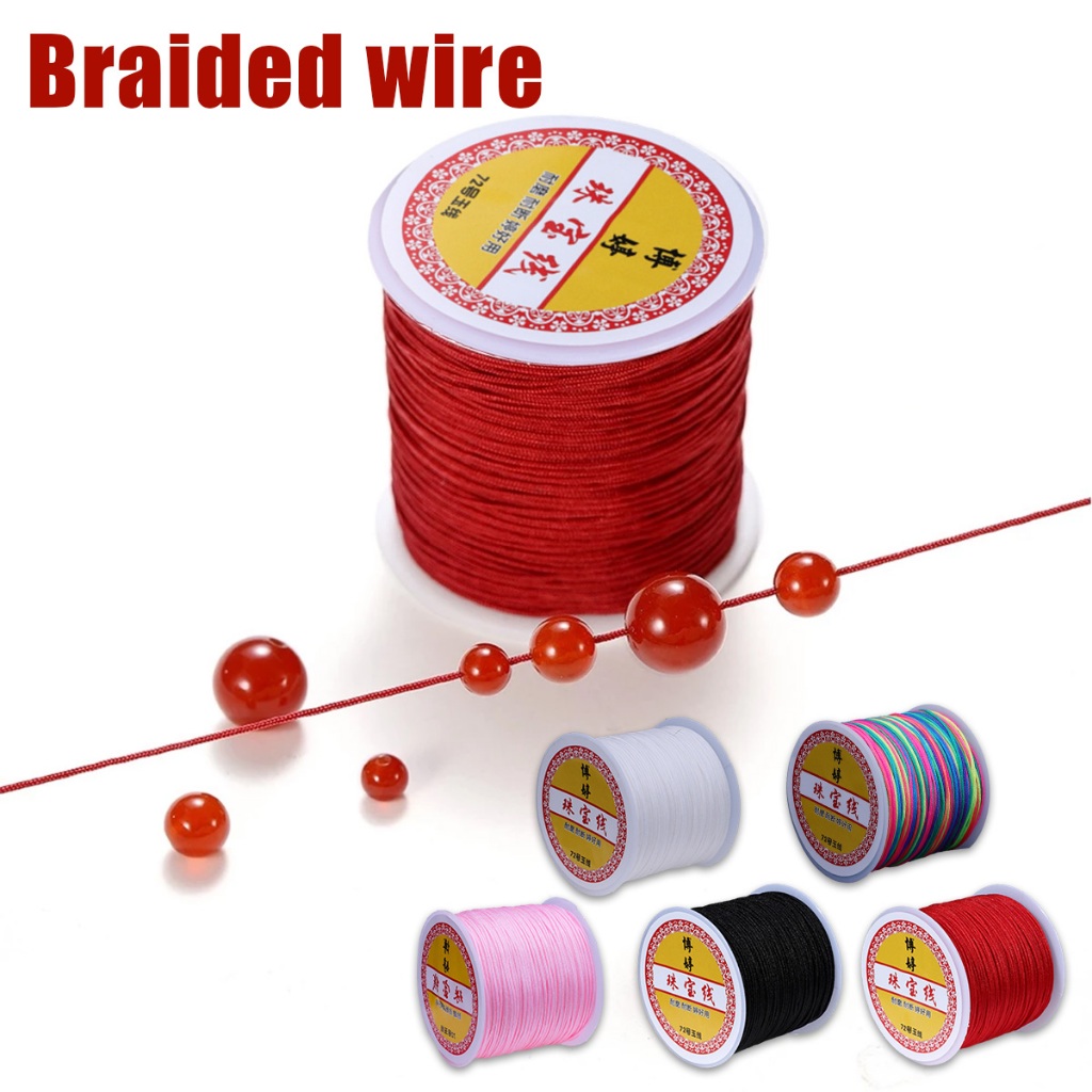 0.8mm Benang giok strap phone Gelang Kalung Cina Nilon Tali Giok Awat Diy Keychains 1 rol 50M - Berw