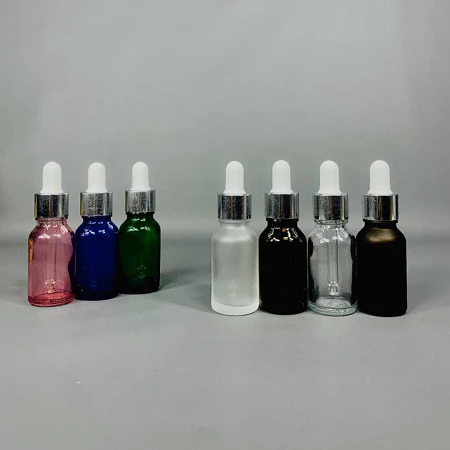 Botol Kaca Pipet 15 Ml Ring Alumunium Silver / Botol Pipet 15 Ml / Botol Serum 15 Ml