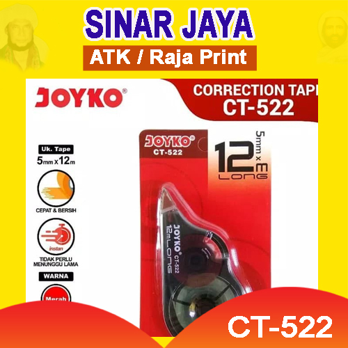 

(1 PCS) Tipe X Roll / Joyko Tipex Kertas / Stipo Kertas Joyko Ct-522 / Correction Tape Joyko Ct-522 ( 12mx5mm )