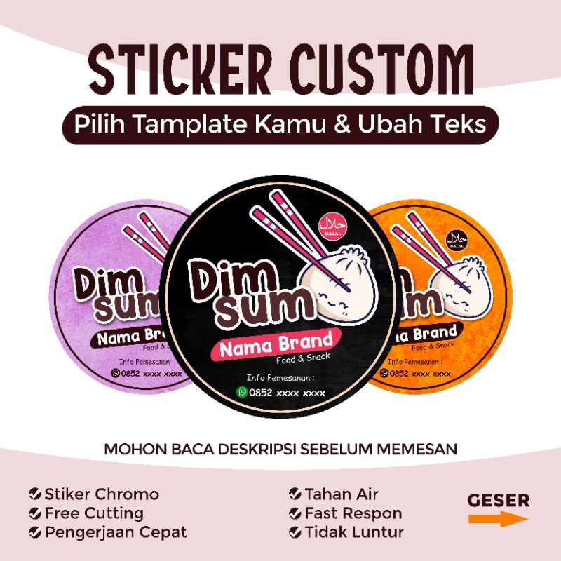 

STIKER LABEL CUSTOM - Stiker Chromo lebal DimSum - edisi 1