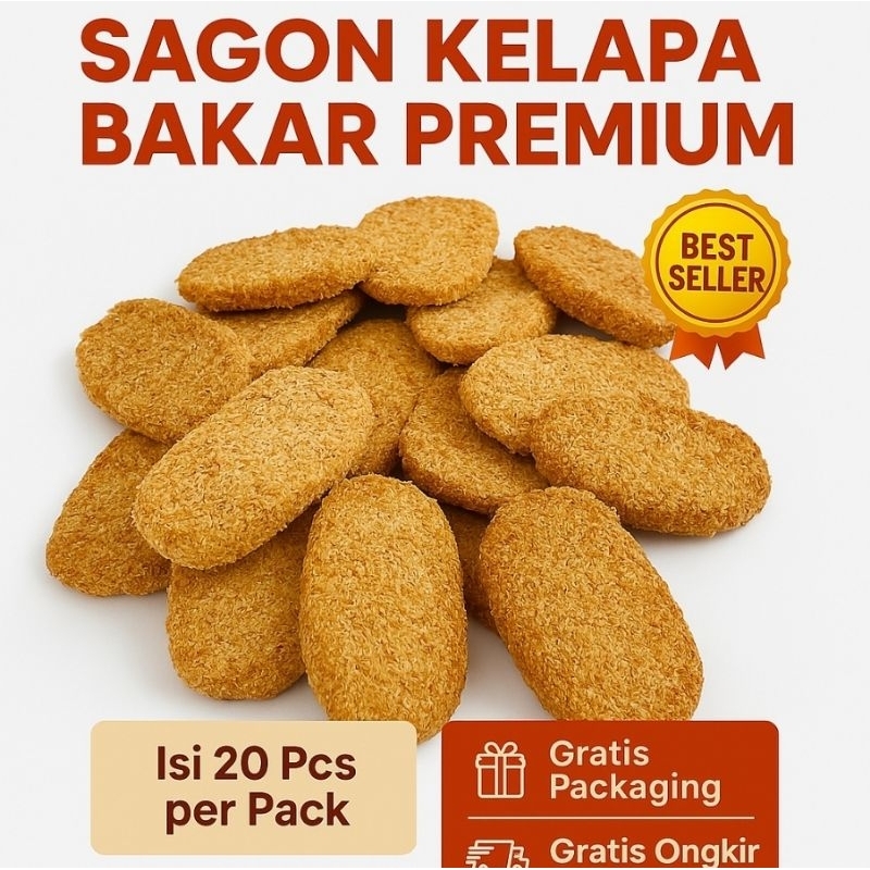 

Sagon Kelapa Bakar 20 Pcs - Camilan Tradisional Gurih Manis | Oleh-Oleh Jadul 145gr