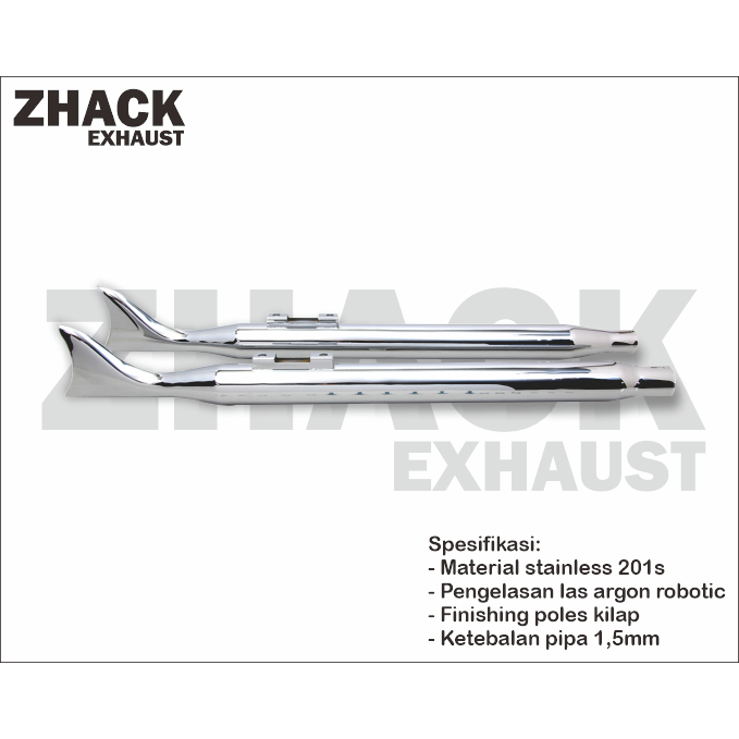 Knalpot Fishtail Chicano Slip On Harley Davidson PNP