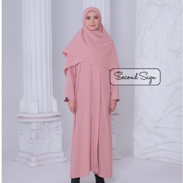 SecondSign - Damiya Abaya Dress | Abaya Dress Panjang Wanita Full Kancing Depab Muslim Basic Simple