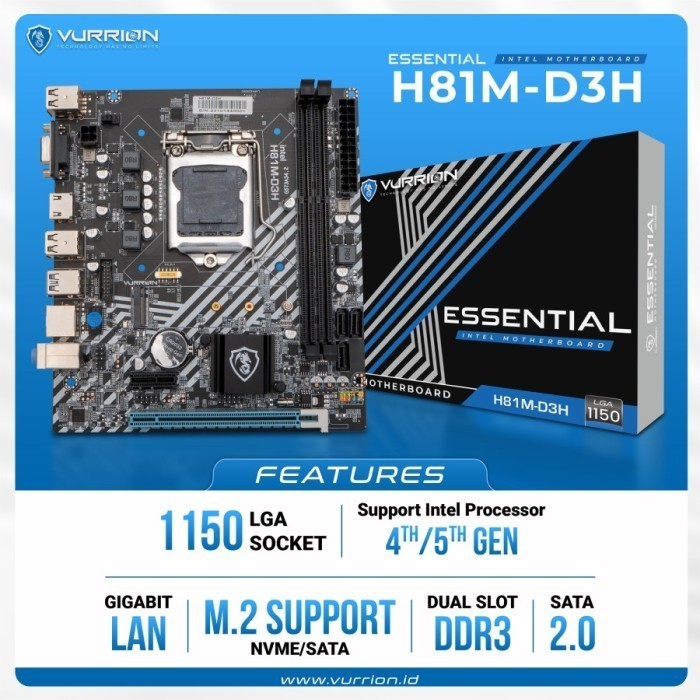 Motherboard VURRION ESSENTIAL H81M-D3H H81 LGA 1150 / LGA 1150 Motherboard