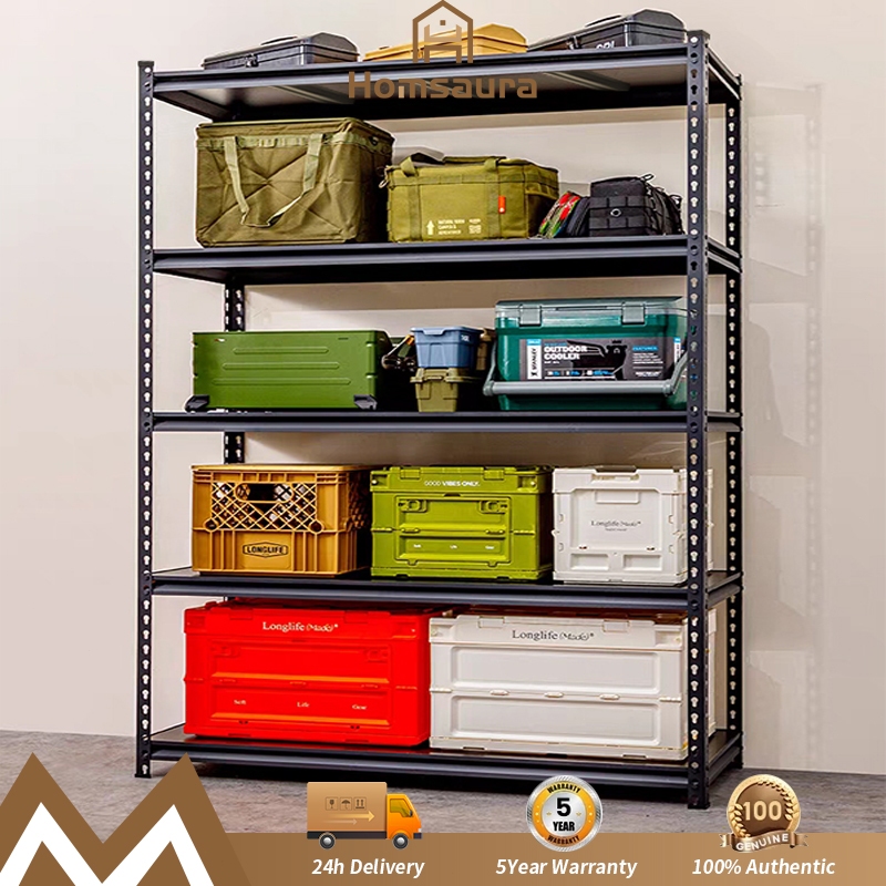 Homsaura Rak / Rak Besi / Rak Besi 5 Susun / Rak Besi Siku / Rak Susun Serbaguna Murah Minimalis