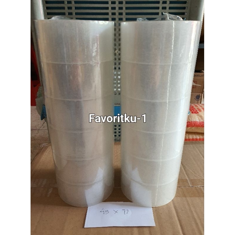 

Plakban/ Lakban/ Selotip Putih Bening (48 mm x 72 yard)Harga: Rp 6.500/Pcs