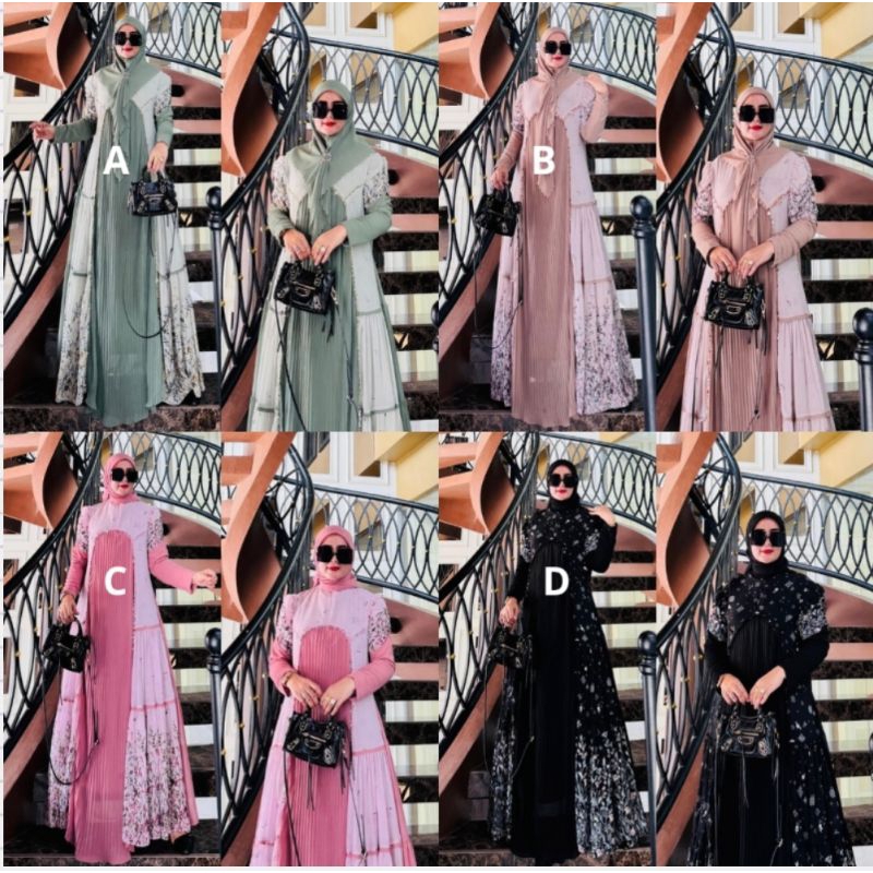 SAFITRI-SYARIFAH-ALISYA DRESS GAMIS SET HIJAB BY REFA