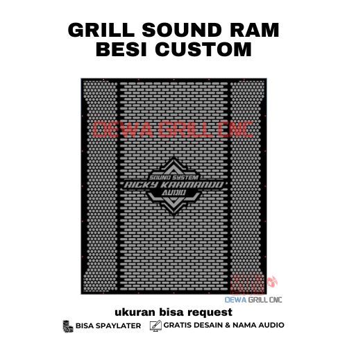 Grill sound Perlengkapan Sound System Plat Besi Costum ukuran
