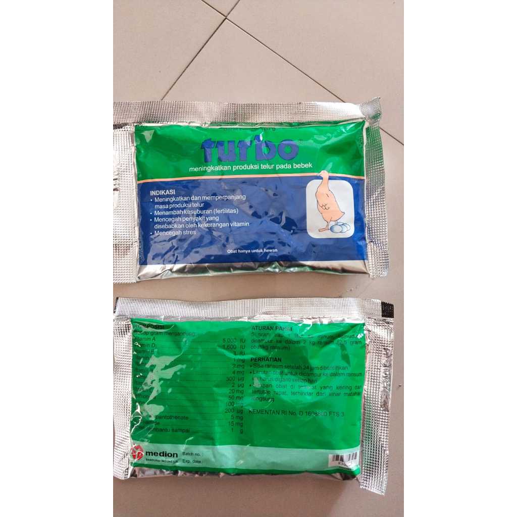 Vitamin pemacu telur untuk bebek Turbo 100 gr
