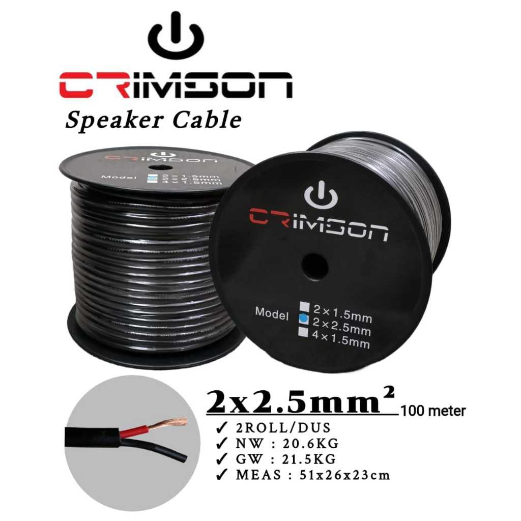 KABEL SPEAKER 2x2,5 SERABUT TEMBAGA BAHAN LENTUR HARGA PER 1 ROLL