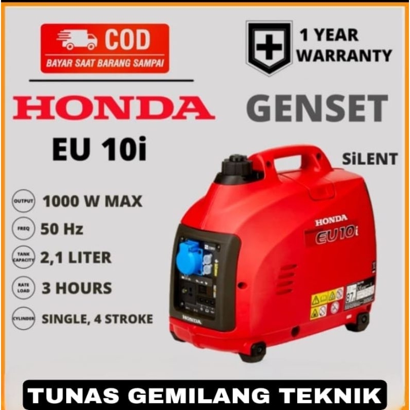 Genset Silent  Honda Eu10i Generator Bensin Honda 1000Watt EU 10i