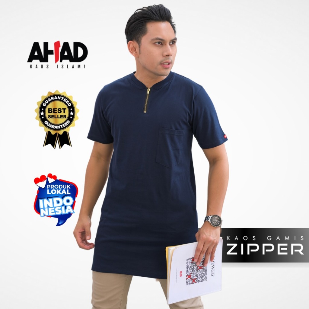 new gamis zipper - bisa cod kaos kurta kaos kurta premium cotton combed 24s kurta lengan pendek