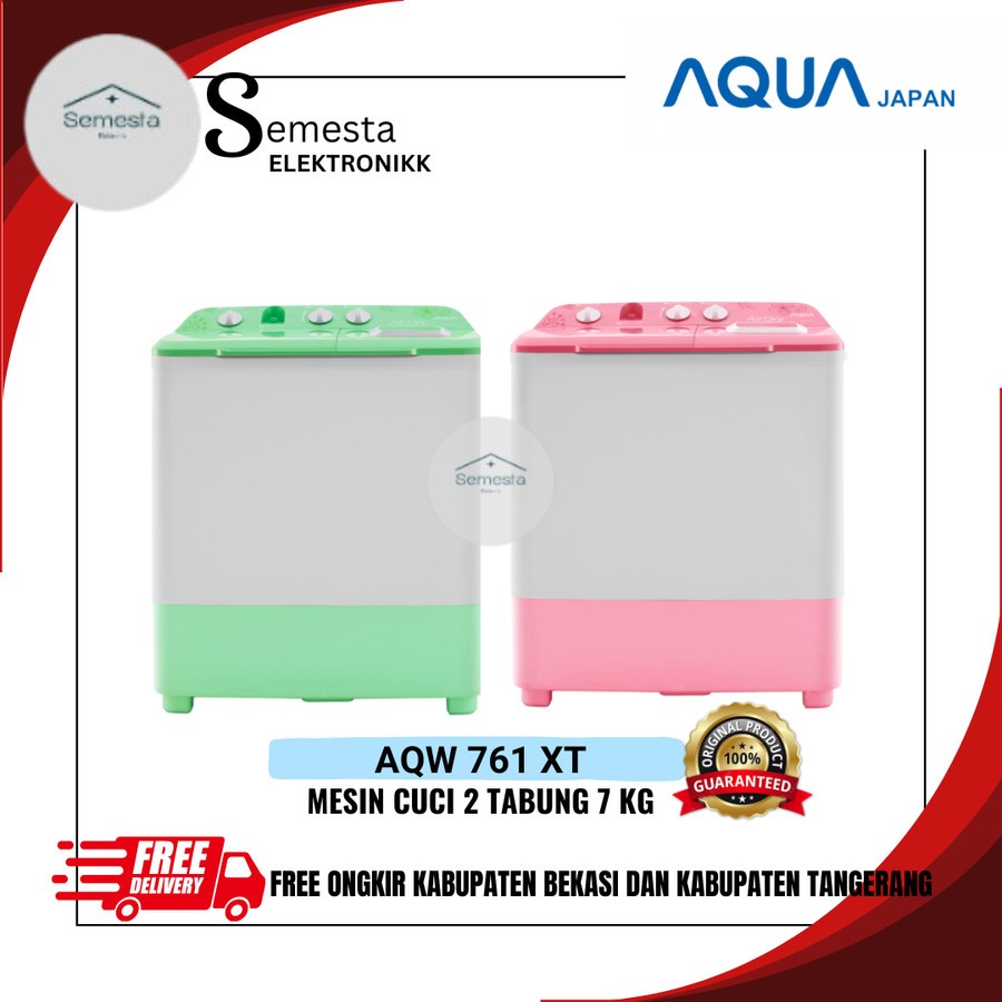 AQUA QW 761 XT Mesin Cuci 2 Tabung 7 Kg AQUA QW761 XT