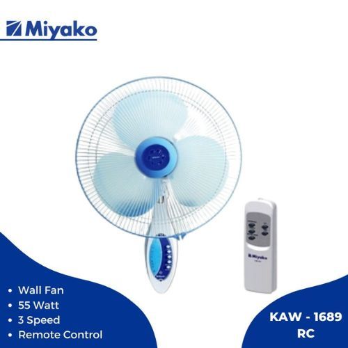 MIYAKO : KAW-1689RC KIPAS ANGIN DINDING / KIPAS ANGIN MIYAKO 16 INCH REMOTE