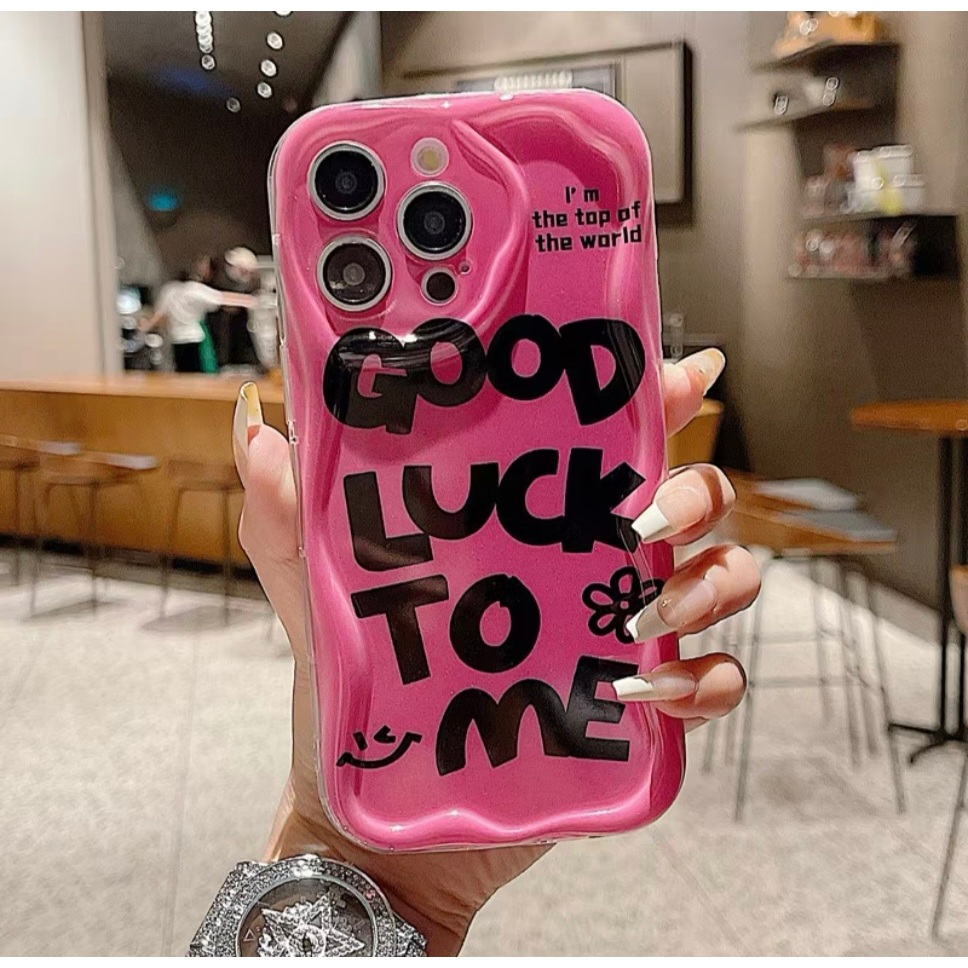 GOOD LUCK PINK CASE FOR IPHONE 6 7 8 PLUS X XS XR 11 12 13 14 15 PRO MAX.