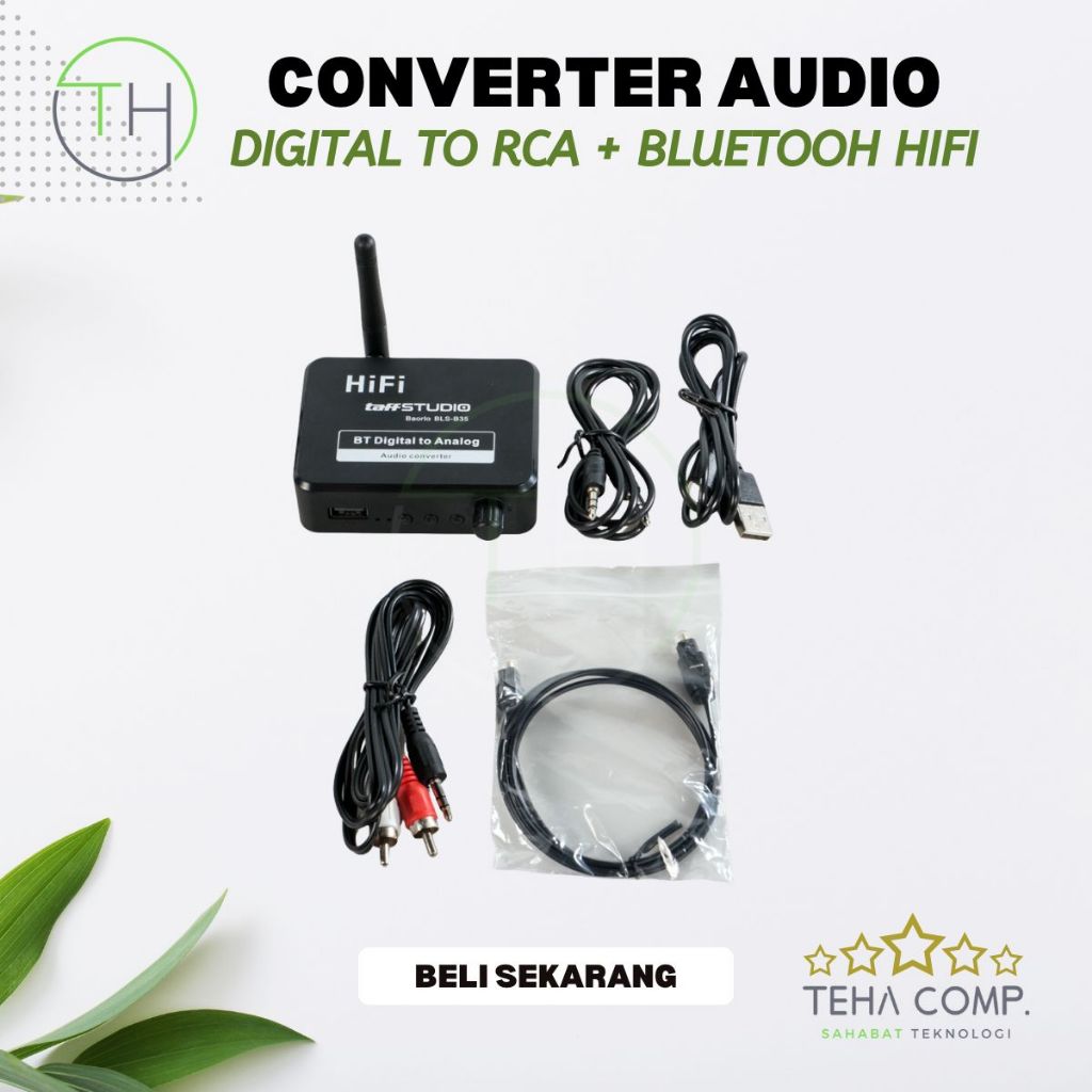 Converter Audio Digital to RCA Coaxial Aux Bluetooth Receiver USB Port