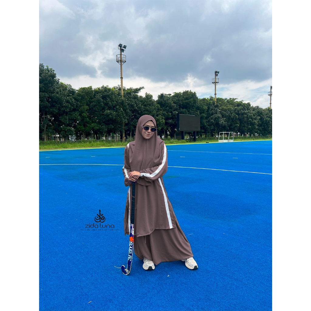 Cuci Gudang  Zidaluna Haliza Sporty Active Set Muslimah Sirwal / Atasan Tunik Muslimah Syar'I