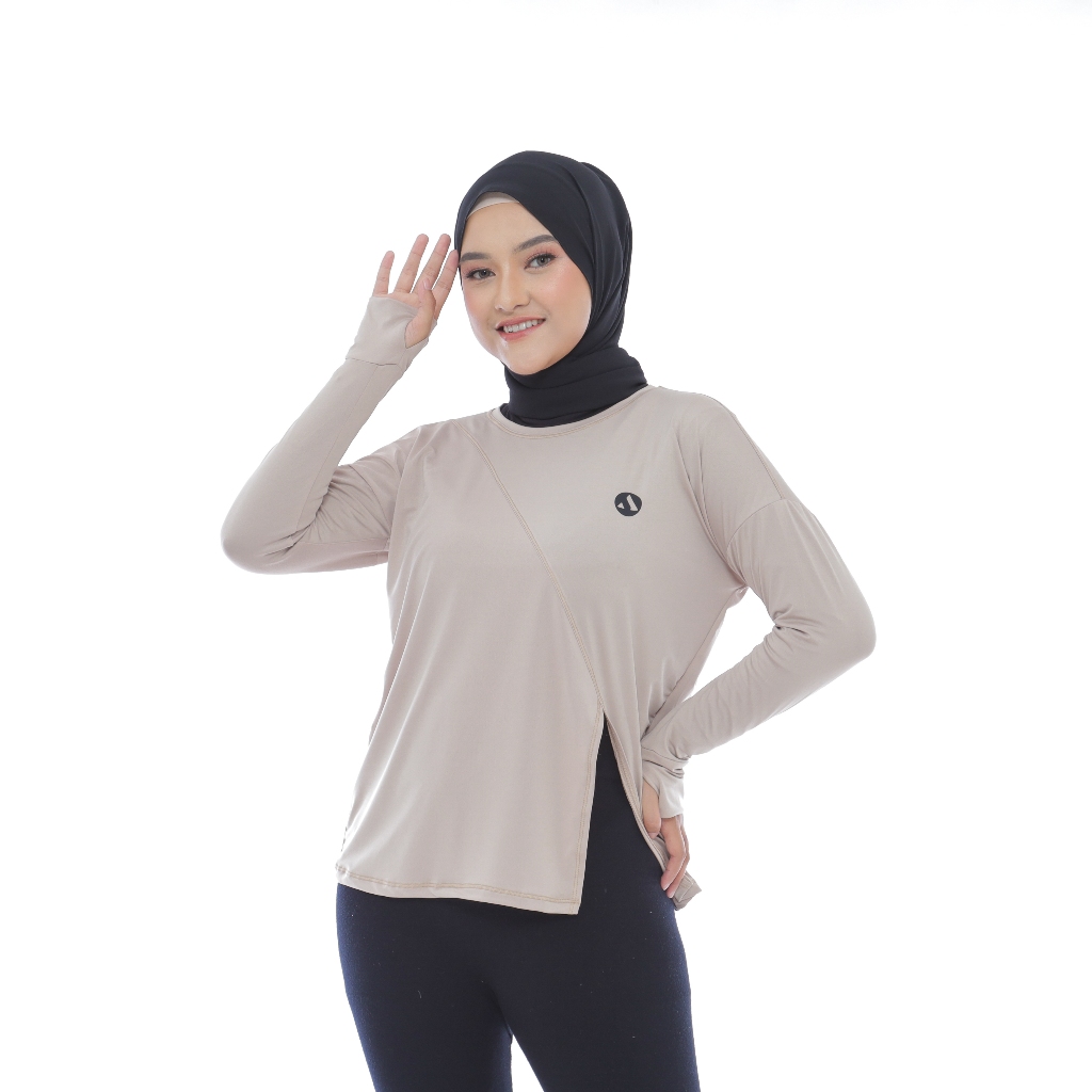 Baju Olahraga Wanita Lengan Panjang - Gym, Senam, Sport