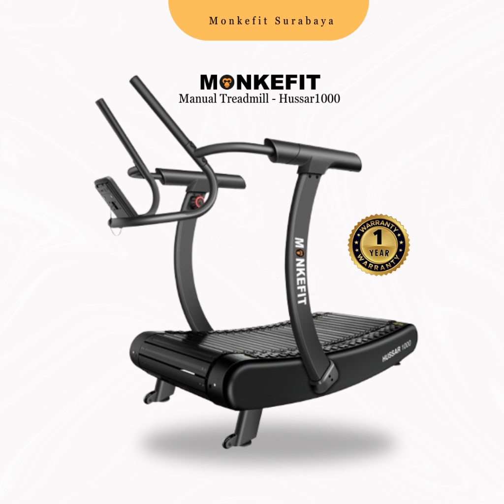Monkefit HUSSAR1000 Curve Treadmill - Treadmill Manual Tanpa Listrik