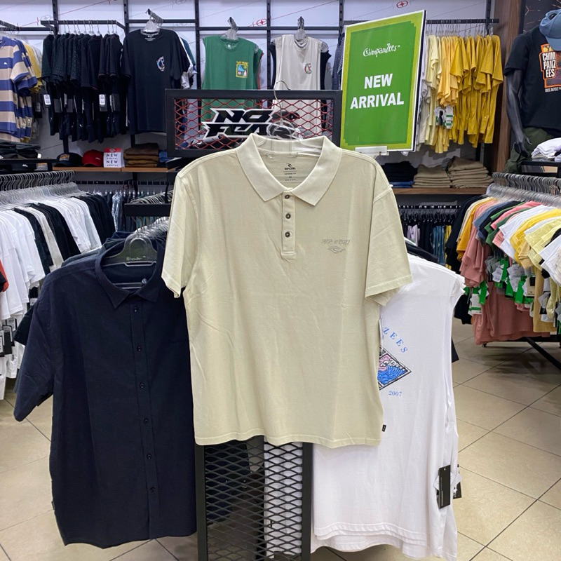 Kaos Polo Ripcurl Faded EMB Polo Vintage White Original