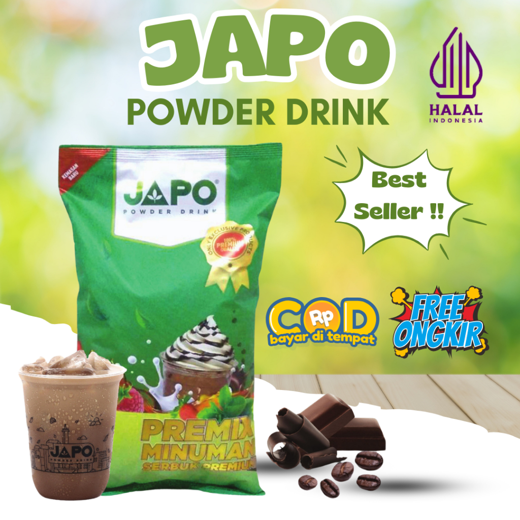 

1 Kg Bubuk Minuman Instan PREMIUM RASA COKLAT DARK MERK JAPO | 1 KG | DARK CHOCO | POWDER DRINK