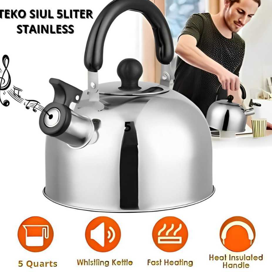 Teko Air Uap Siul 3 Liter/Teko Siul Stainless steel/teko siul bunyi pemanas penghangat air stainless