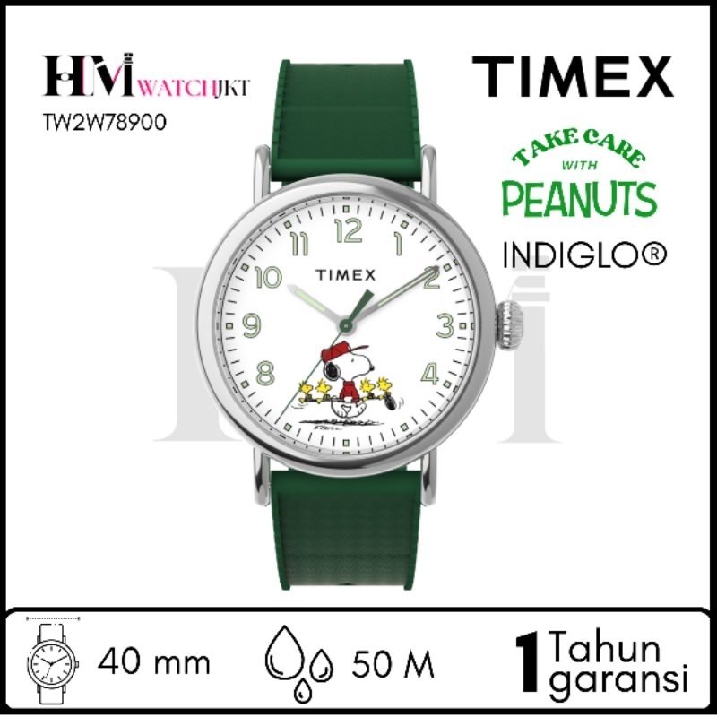 TIMEX TW2W78900 Jam Tangan Pria Original Analog Antiair Peanuts Snoopy