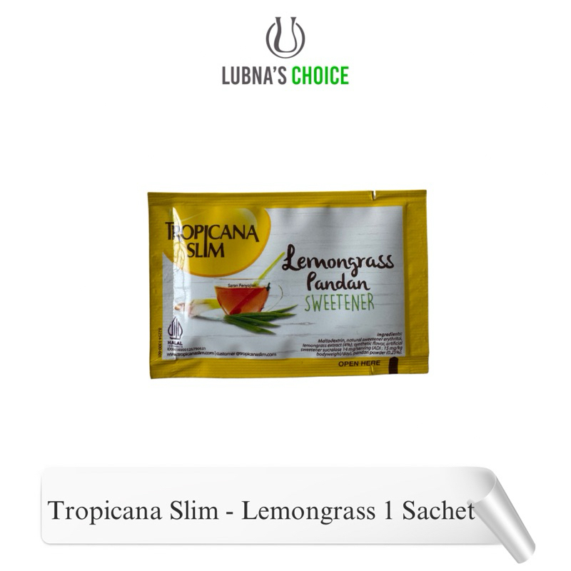 

Tropicana Slim Sweetener Lemongrass Pandan 1 Sachet