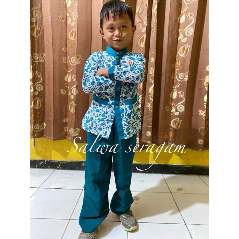 setelan seragam batik TK / PAUD seragam sekolah batik PAUD nasional set celana