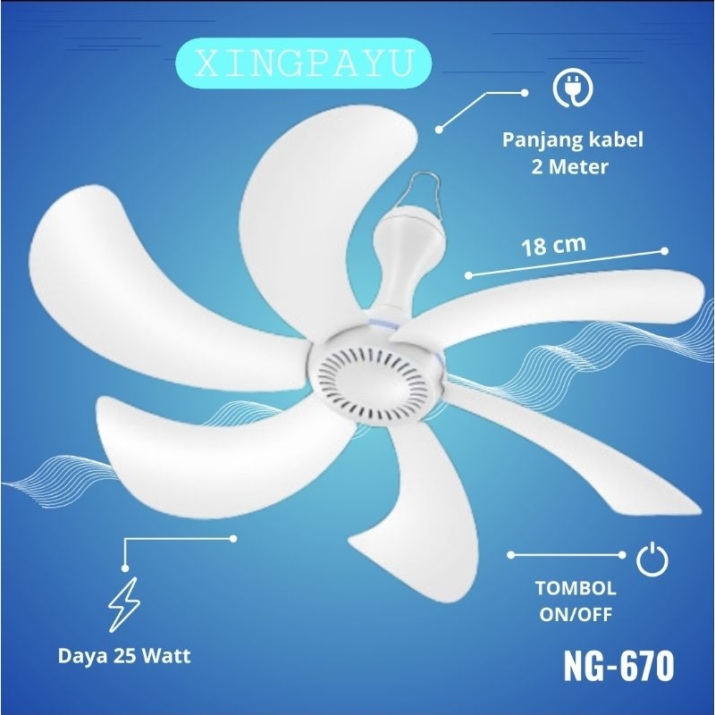 Mini Ceiling fan Kipas Gantung Kecil Nagasaky 670