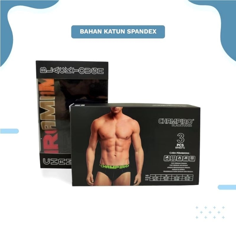 KOLOR CHAMPIRO PRIA DEWASA BAHAN KATUN SPANDEX (1BOX 3 PCS) kolor pria/kolor/CD pria/CD
