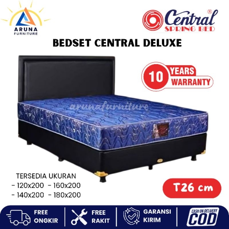 Set Divan Springbed Central Deluxe Tebal 26 Cm Dipan Set Spring Bed Murah Set Divan Kasur Minimalis